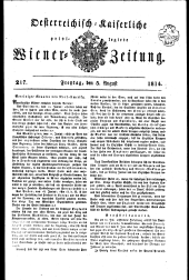 Wiener Zeitung 18140805 Seite: 1