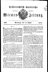 Wiener Zeitung 18140814 Seite: 1