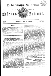 Wiener Zeitung 18140815 Seite: 1