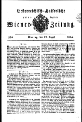 Wiener Zeitung 18140822 Seite: 1