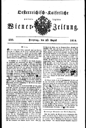 Wiener Zeitung 18140826 Seite: 1