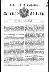 Wiener Zeitung 18140828 Seite: 1