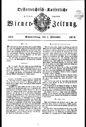 Wiener Zeitung 18140901 Seite: 1