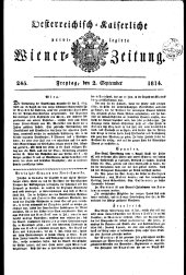 Wiener Zeitung 18140902 Seite: 1