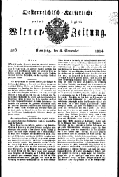 Wiener Zeitung 18140903 Seite: 1