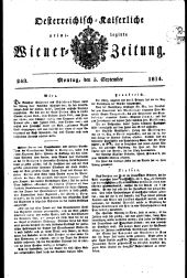 Wiener Zeitung 18140905 Seite: 1