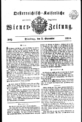 Wiener Zeitung 18140906 Seite: 1