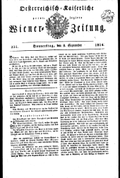 Wiener Zeitung 18140908 Seite: 1