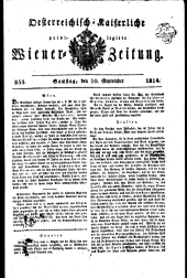 Wiener Zeitung 18140910 Seite: 1