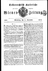 Wiener Zeitung 18140911 Seite: 1