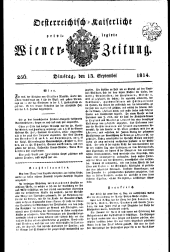 Wiener Zeitung 18140913 Seite: 1