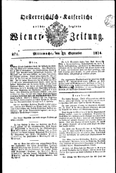Wiener Zeitung 18140928 Seite: 1