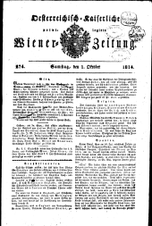 Wiener Zeitung 18141001 Seite: 1