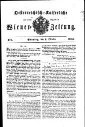 Wiener Zeitung 18141002 Seite: 1