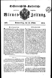 Wiener Zeitung 18141013 Seite: 1