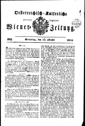 Wiener Zeitung 18141016 Seite: 1