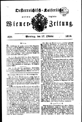 Wiener Zeitung 18141017 Seite: 1