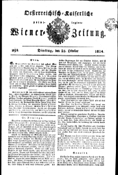 Wiener Zeitung 18141025 Seite: 1
