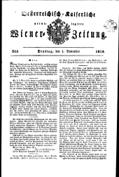 Wiener Zeitung 18141101 Seite: 1