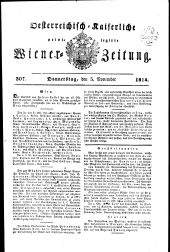 Wiener Zeitung 18141103 Seite: 1