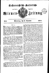 Wiener Zeitung 18141106 Seite: 1