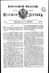 Wiener Zeitung 18141113 Seite: 1
