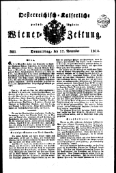 Wiener Zeitung 18141117 Seite: 1