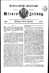 Wiener Zeitung 18141120 Seite: 1