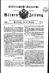 Wiener Zeitung 18141123 Seite: 1