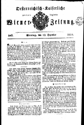 Wiener Zeitung 18141212 Seite: 1