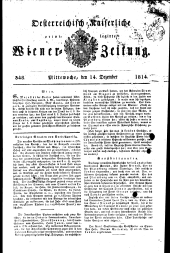 Wiener Zeitung 18141214 Seite: 1