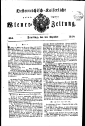 Wiener Zeitung 18141220 Seite: 1