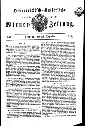 Wiener Zeitung 18141223 Seite: 1