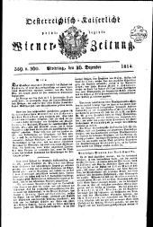 Wiener Zeitung 18141226 Seite: 1