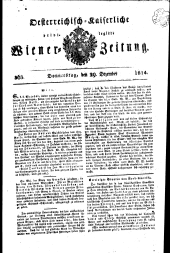 Wiener Zeitung 18141229 Seite: 1