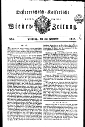 Wiener Zeitung 18141230 Seite: 1