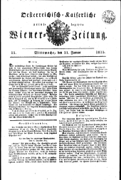 Wiener Zeitung 18150111 Seite: 1