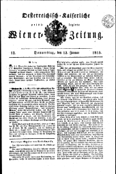 Wiener Zeitung 18150112 Seite: 1