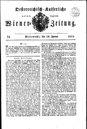 Wiener Zeitung 18150118 Seite: 1