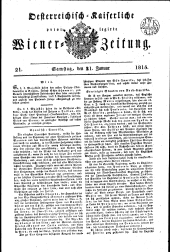 Wiener Zeitung 18150121 Seite: 1