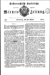 Wiener Zeitung 18150122 Seite: 1