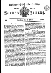 Wiener Zeitung 18150204 Seite: 1