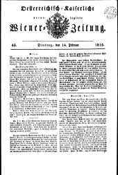 Wiener Zeitung 18150214 Seite: 1