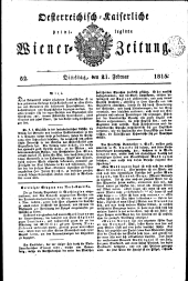 Wiener Zeitung 18150221 Seite: 1