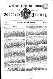 Wiener Zeitung 18150224 Seite: 1