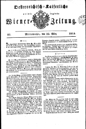 Wiener Zeitung 18150322 Seite: 1