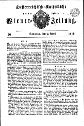 Wiener Zeitung 18150409 Seite: 1