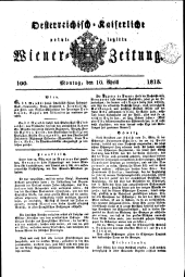 Wiener Zeitung 18150410 Seite: 1