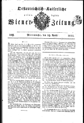 Wiener Zeitung 18150419 Seite: 1