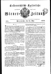 Wiener Zeitung 18150531 Seite: 1